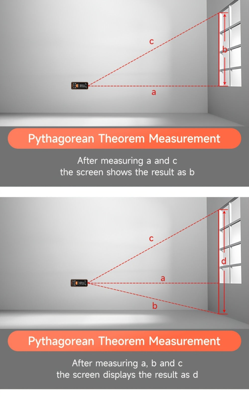 Digital Laser Rangefinder 50M 70M 100M 120M Laser Distance Meter Tape Measure Range Finder for Construction DIY Outdoor Contractor Gift - product image 29