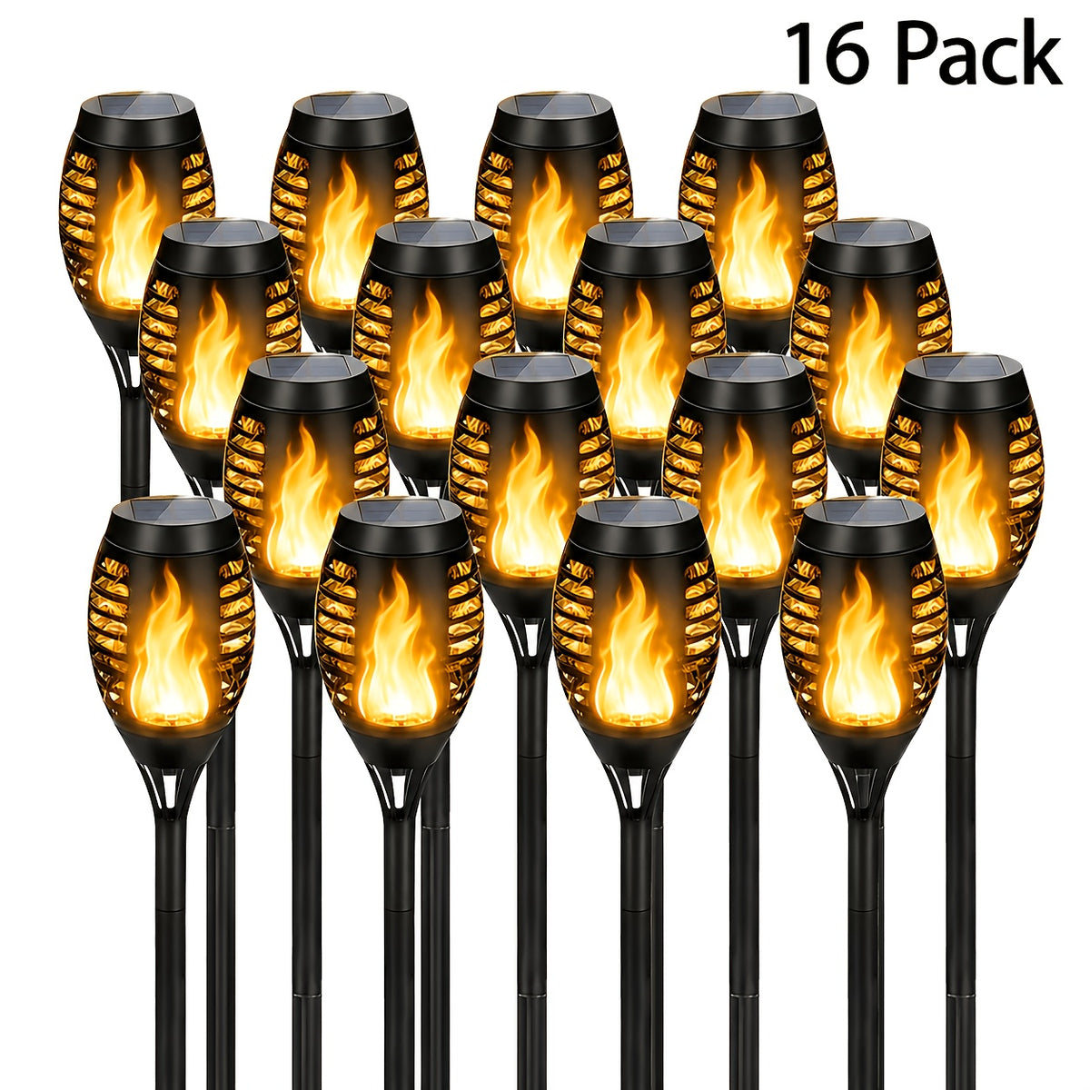 16-8pcs Solar Torch Lights With Smart Light Control, Upgraded Solar Torches Featuring Flashing Flames, Suitable For Garden Lawn Decoration, Solar Outdoor Lights - product image 13