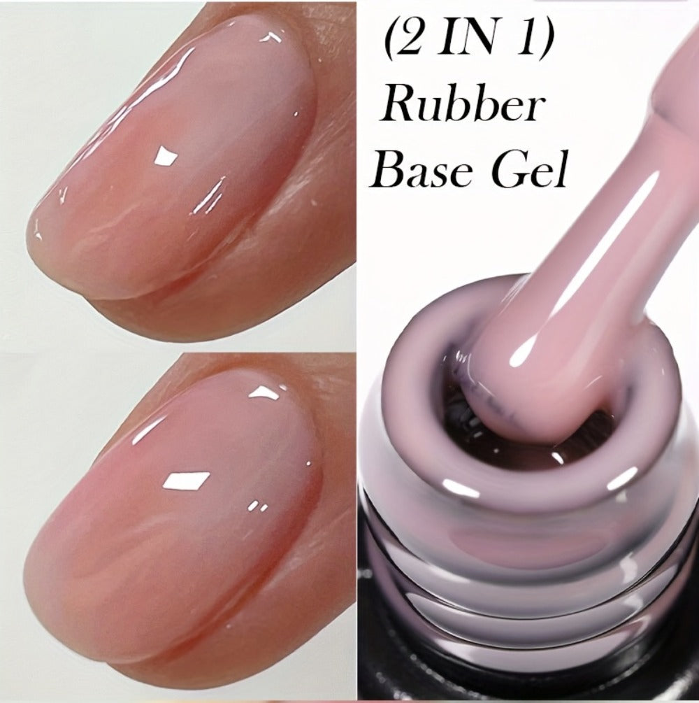 Rubber Base Gel Polish Set 6pcs Nude Pink 2-in-1 Builder Base Coat – Self-Leveling Soak Off UV LED Semi-Permanent Long-Lasting Gel Manicure Kit 0.24oz Each for DIY & Salon Nail Art - product image 15