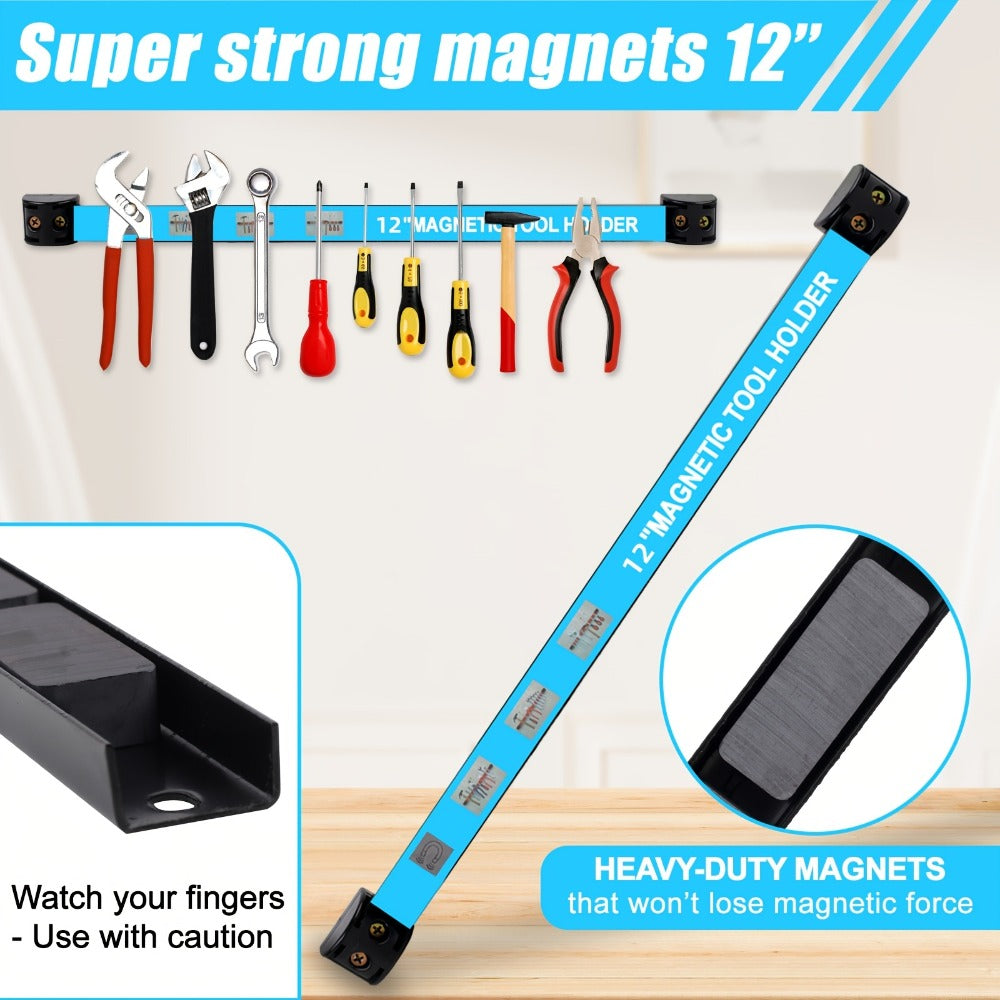 Magnetic Tool Bar Wall Mount Tool Holder 12/18 Inch – Heavy Duty Iron Magnetic Knife Strip & Tool Rack for Kitchen, Workshop & Garage | Wall Mounted Tool Organizer for Knives, Chis - product image 19