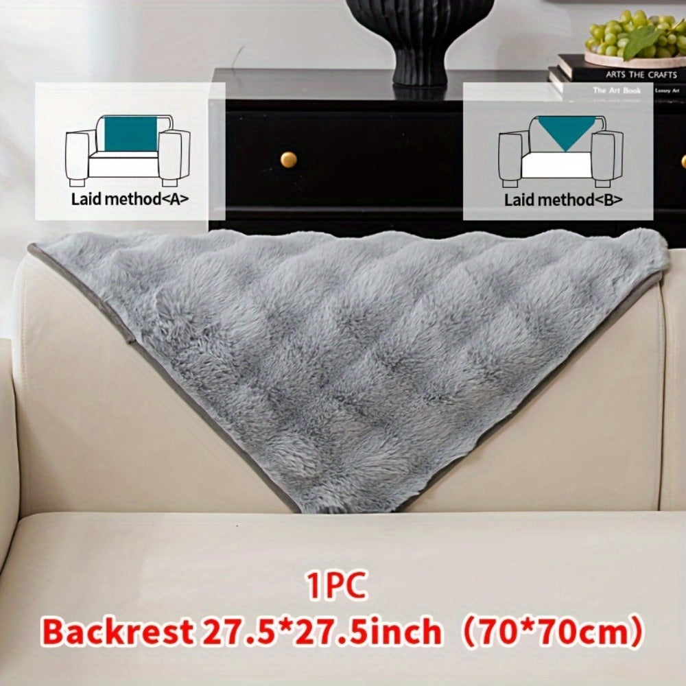 Faux Rabbit Plush Sofa Cover Winter Warm Thickened Anti-Slip Pet Friendly Cushion Protector for Living Room Bedroom Office 1 2 3 4 Seater - product image 32