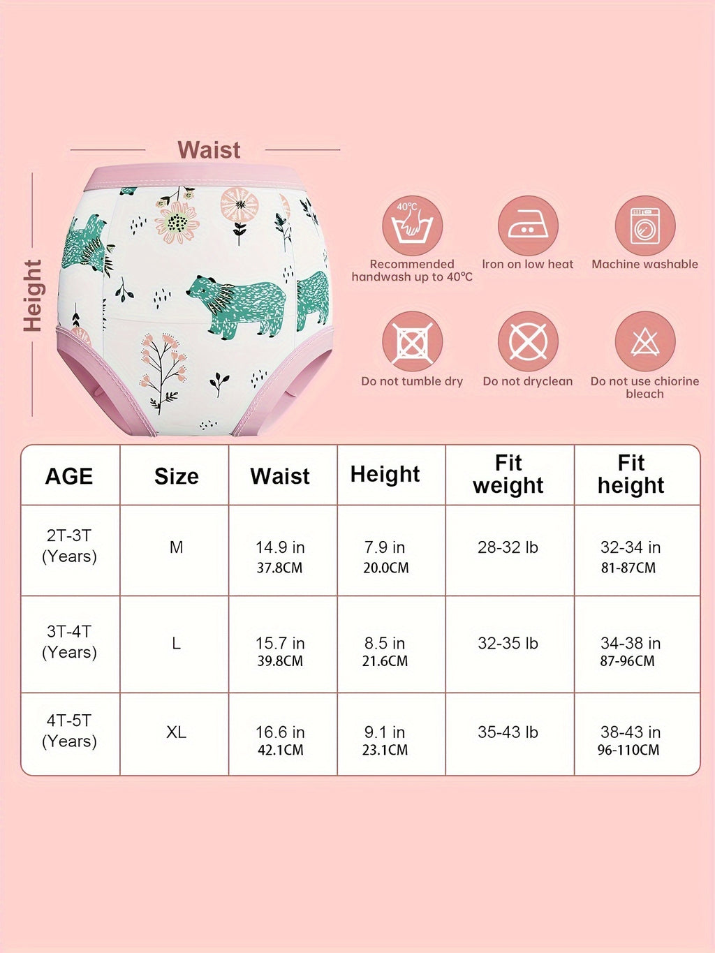 Potty Training Underwear, Toddler Absorbent Training Pants, Toddlers Pee Training Diaper Underwear Girl - product image 7