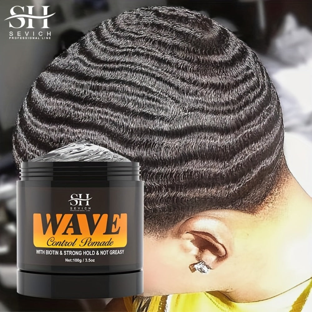360 Wave Pomade Strong Hold Hair Styling with Jojoba Oil — Frizz Control Moisturizing Formula for Dreads Locks Twists Coily Curly Wavy Hair Men Grooming Daily Hair Care Set - product image