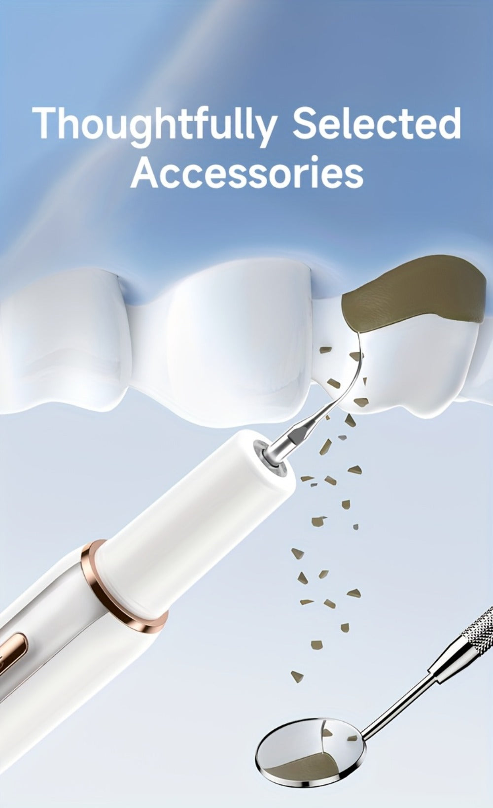 Electric Tooth Cleaner Tartar Remover Rechargeable - 5 Speed Modes, LED Light, USB Charging, 2 Replaceable Brush Heads, Dental Plaque Scraper for Teeth Whitening, Stain & Tartar Re - product image 19