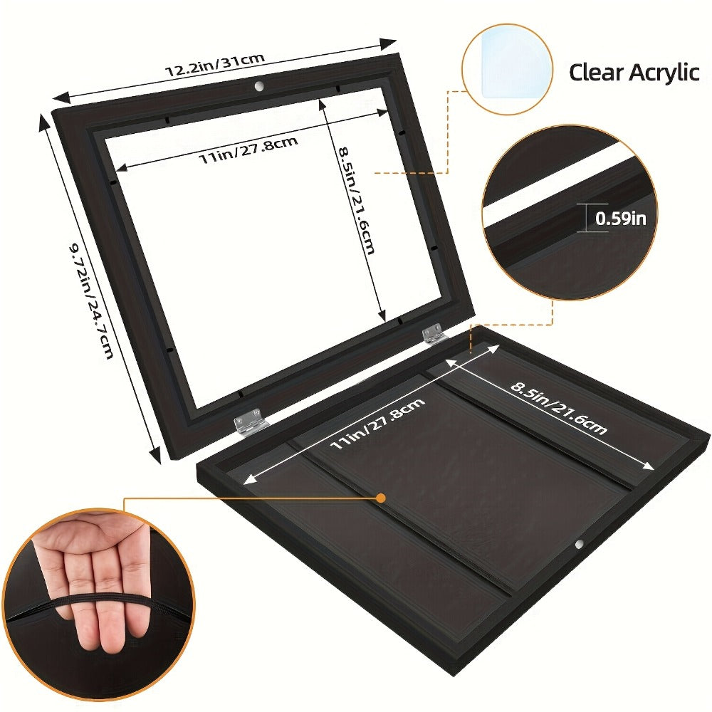 Kids Artwork Frame Front Opening Changeable 8.5x11 Children Art Display Picture Frame Holds 100+ Pieces for Drawing Crafts Photos 2 Pack 4 Pack Wood White - product image 4