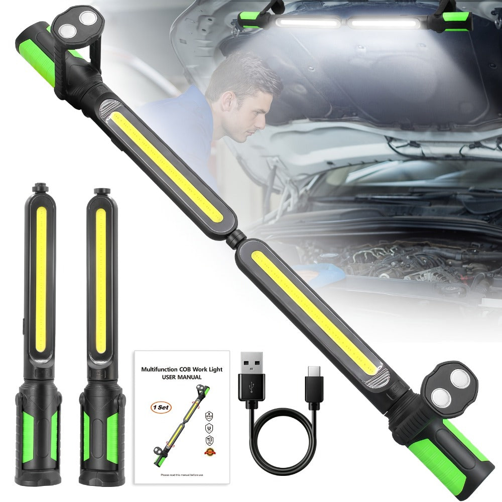 LED Work Light Rechargeable Cordless with Magnetic Base & Hook – Portable Mechanic Floodlight, Adjustable Brightness, Motion Sensor Control, Waterproof for Car Repair, Workshop, Ga - product image