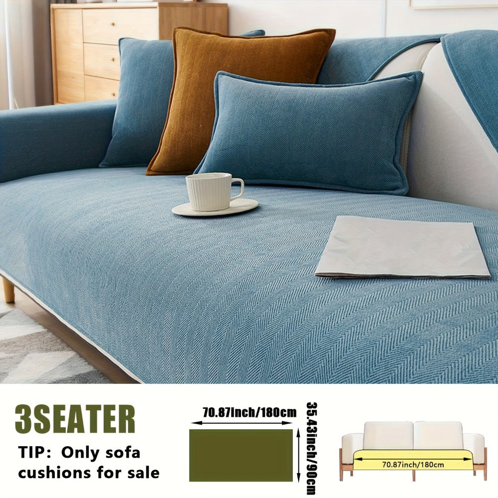 Chenille Ribbed Sofa Cover - Pet Friendly Non-Slip Machine Washable Soft Stretch Slipcover for 1-4 Seater Sectional Sofa Living Room Bedroom Office, 9 Colors - product image 25