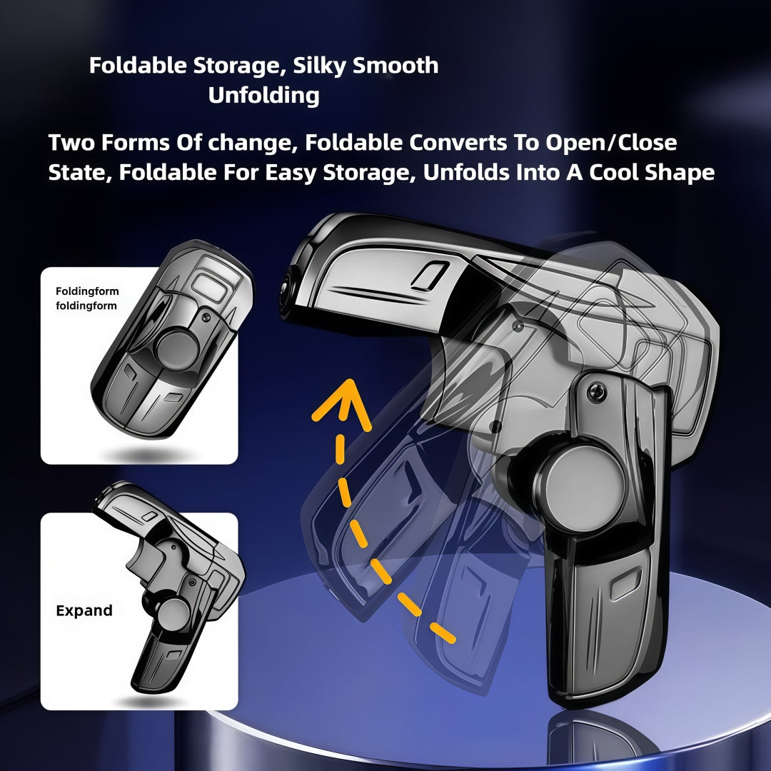 Windproof Refillable Lighter Gyro Racer Design Collapsible Butane Gas Lighter with Travel-friendly Case for Outdoor Camping Hiking Daily EDC Cool Novelty Lighter Gift No Gas Included