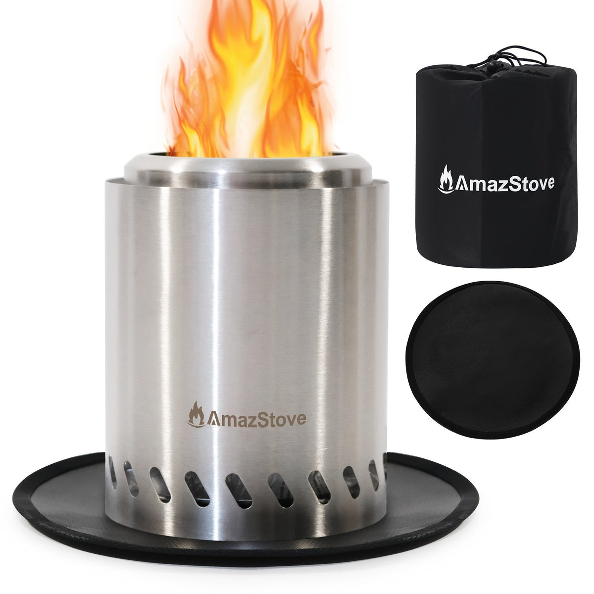 Tabletop Fire Pit 9.7x7 Inch Low Smoke Outdoor Patio Camping Stove Wood Pellet Burning with Fireproof Mat Travel Bag - product image 2