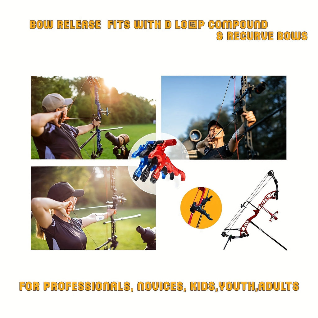 Archery Bow Release Aid for Compound Bow | 360° Rotating Aluminum Thumb Trigger Wrist Strap Release with Adjustable Sensitivity for Hunting & Target Shooting - product image 2
