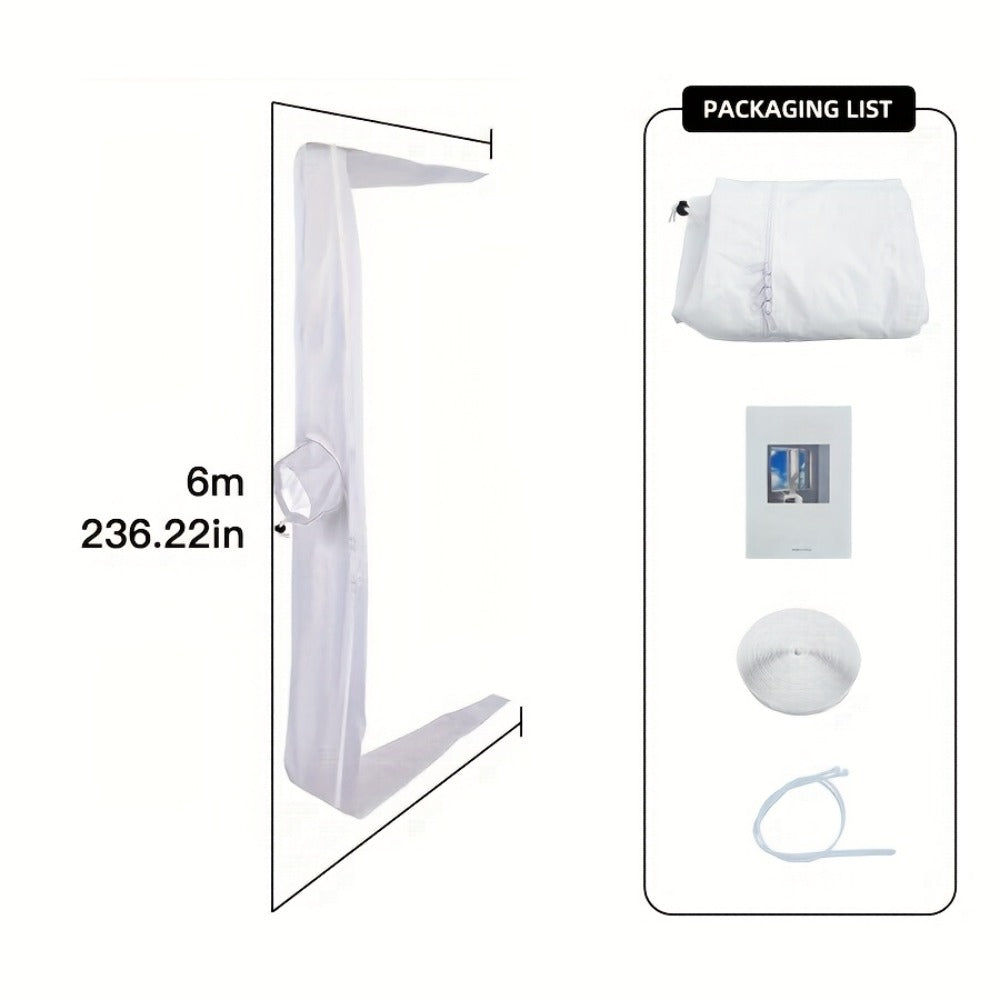 Portable AC Window Sealing Strip Universal | Adjustable Air Conditioner Exhaust Hose Seal Kit with Zipper & Adhesive | 4M 5M 220" 236" Sizes for All Portable Air Conditioners - product image 9
