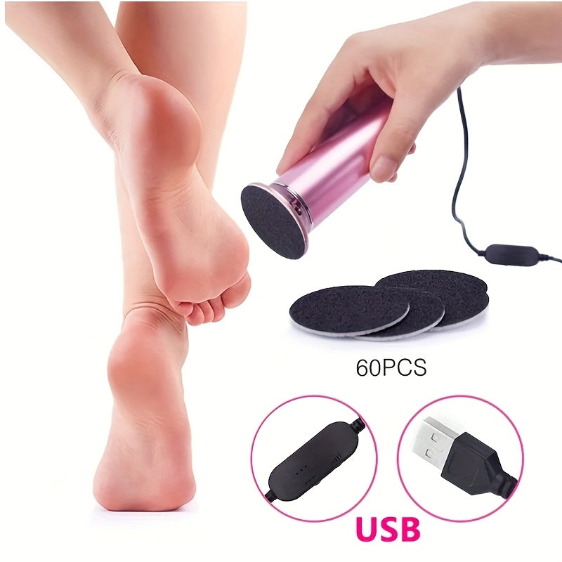 Electric Foot Callus Remover with 60 Replacement Pads – Adjustable Speed USB Rechargeable Dead Skin Remover for Men & Women, Metal Body - product image 12