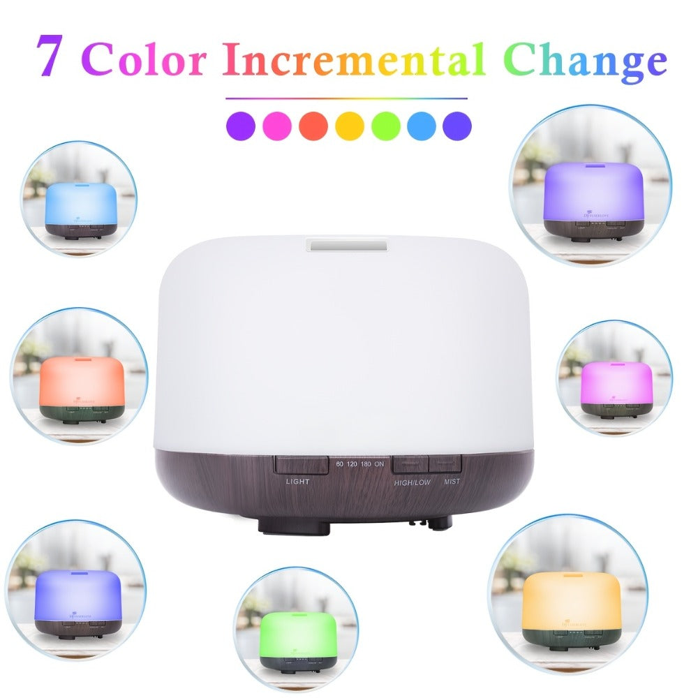 Essential Oil Diffuser 500ml with 10 Essential Oils 7 Color LED Aromatherapy Diffuser Humidifier Remote Control 4 Timer Settings Auto Shut-Off Ultra-Quiet for Home Office Bedroom L - product image 4