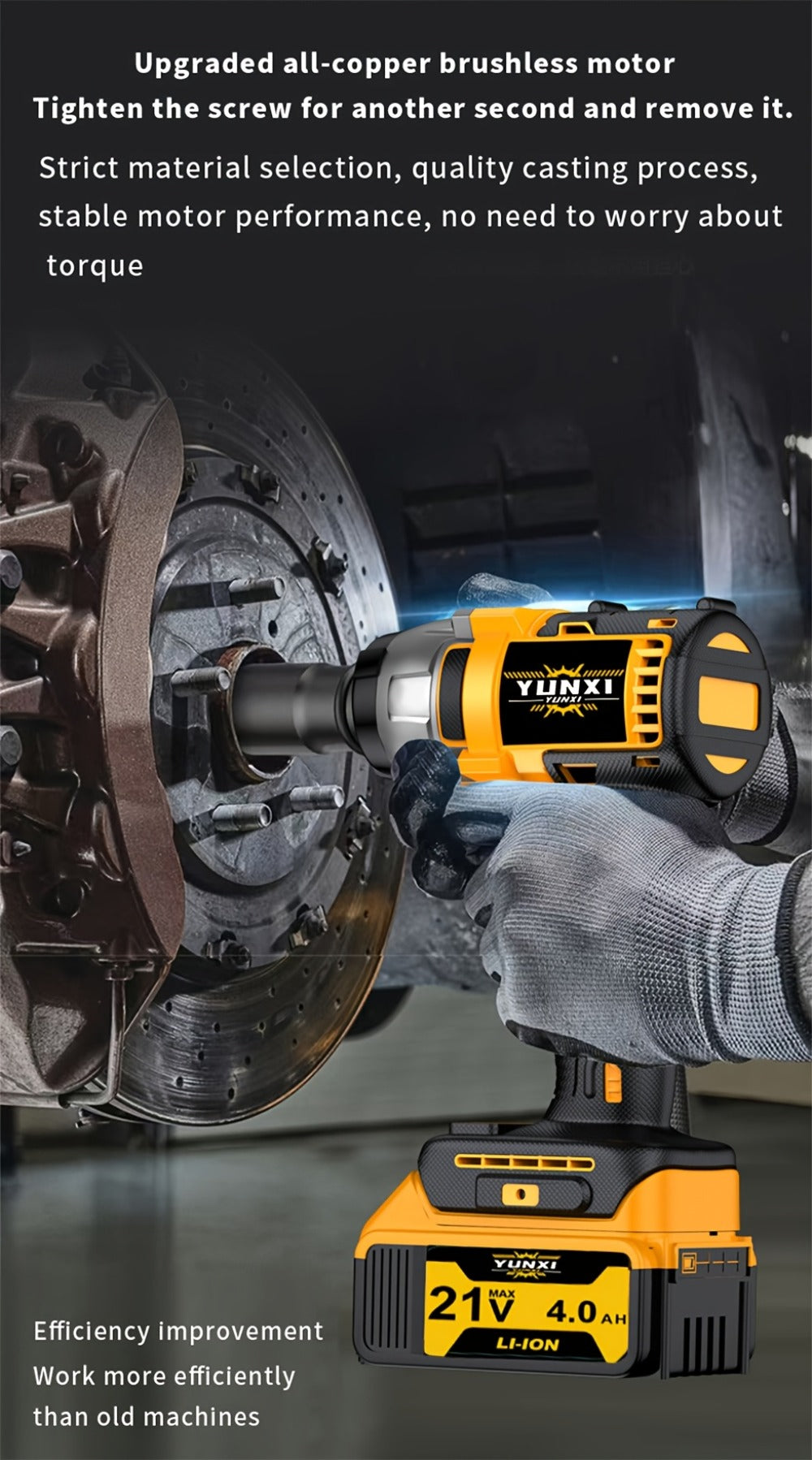 21V Cordless Drill Brushless Impact Wrench Multifunctional – Lithium Battery, Quick Charger, Variable Speed, Tighten Screws & Bolts, Compact Power Tool for Home, Car Repair & DIY – - product image 20