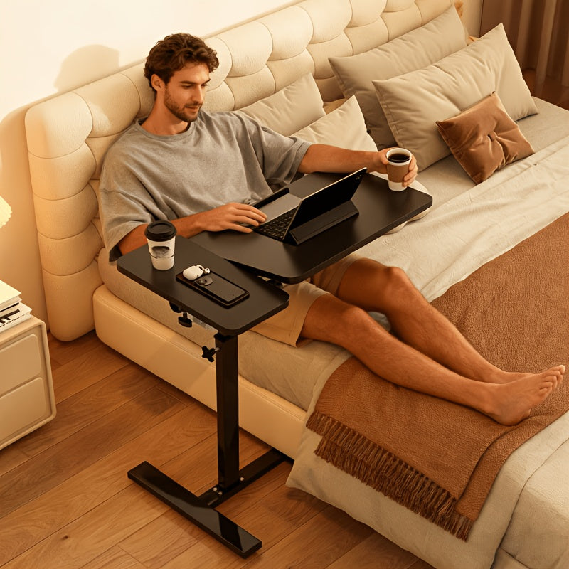 Invisible Roller Dual-Tabletop Adjustable Care Bed Table, Dual Desktop Tiltable Bedside Nursing Table for Home Hospital Use, Portable Bedside Dining Table for - product image 2