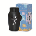 Pet Cremation Urn Stainless Steel Paw Print with Love You Forever Inscription | Secure Seal Large Ash Keepsake Box for Dogs Cats Up to 50lbs | Funeral Home Display Memorial Gift | Black Gray Blue