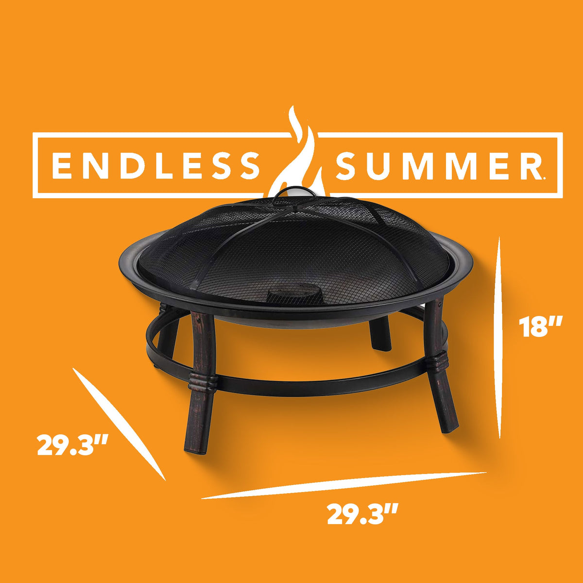 Wood Burning Fire Pit Bowl 29 Inch Outdoor Steel Fireplace with Spark Screen & Poker for Patio Backyard Deck Bonfire, Black - product image 3