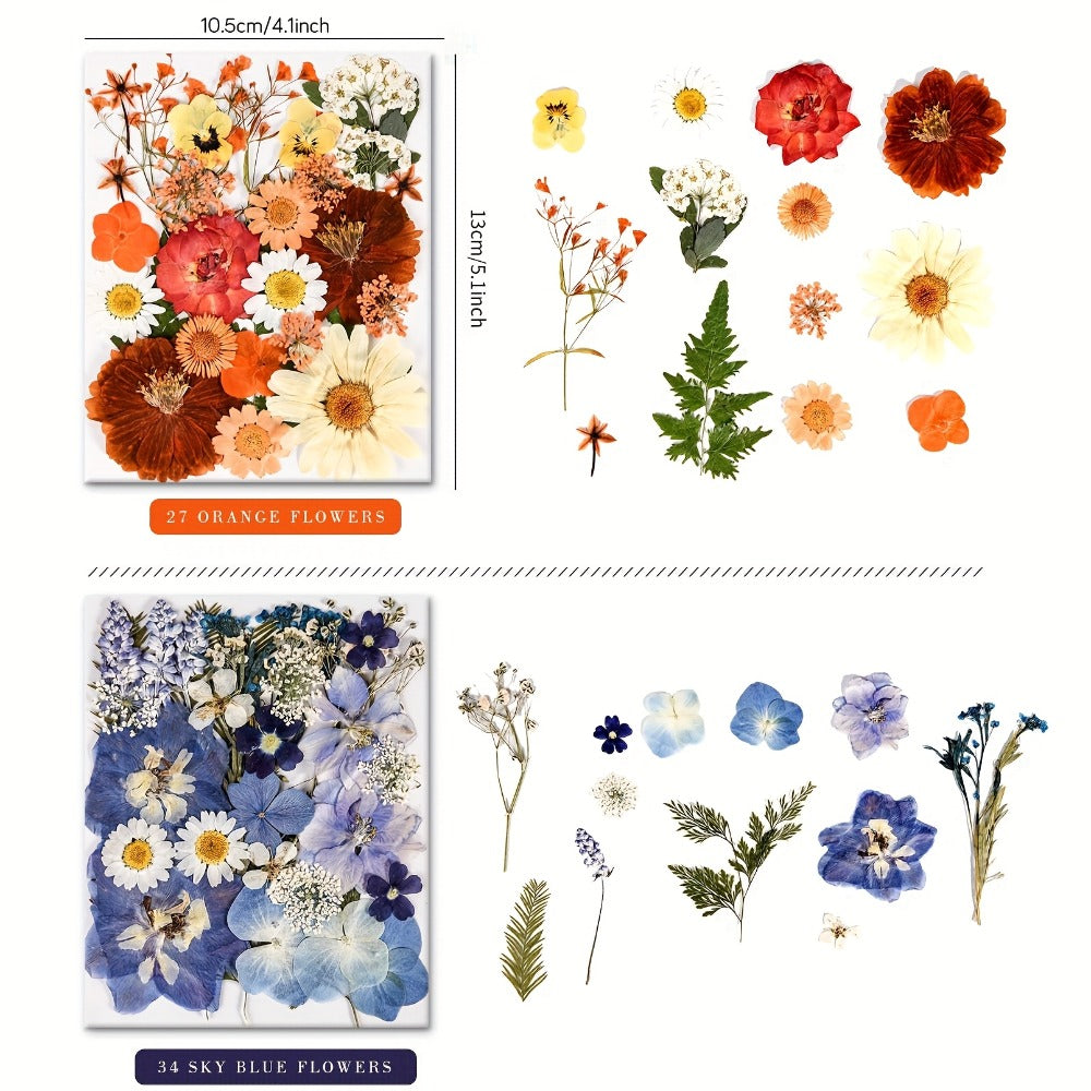 Dried Flowers Set 110 Pieces Vibrant Dried Flowers and Leaves for DIY Crafts Resin Jewelry Making Phone Case Candle Making Scrapbooking Epoxy Art Floral Decoration Nature Pressed F - product image 2