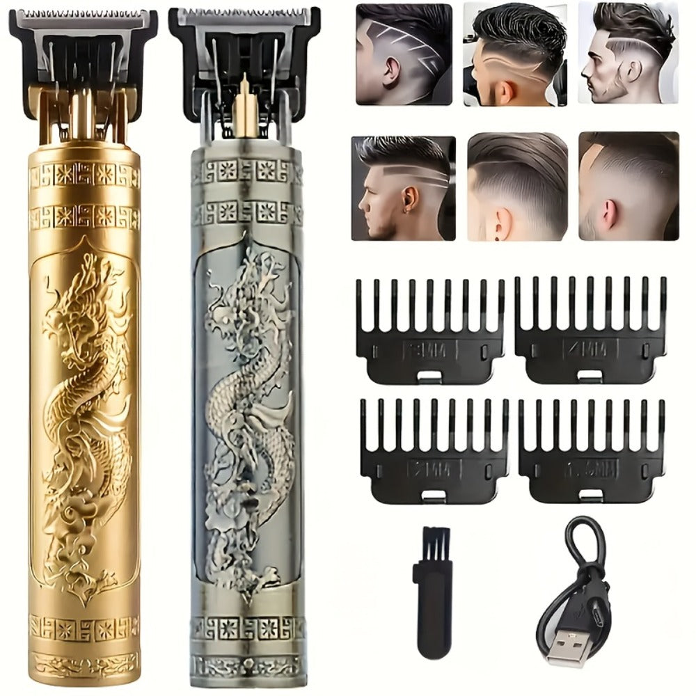 Beard Trimmer for Men USB Rechargeable Zero Contour Precision Edger Lithium Battery — Hair Clipper with Limit Comb ABS Body for Beard Facial Hair Body Grooming, Gold Black Bronze H - product image 3