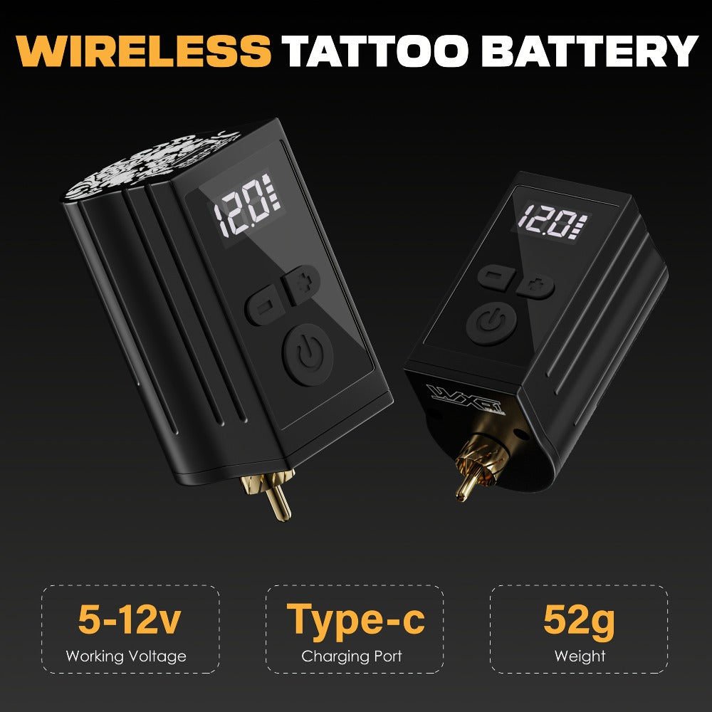 Wireless Tattoo Battery Power Supply 1450mAh Neebol WX-1 Plus — RCA LED Display, 12V Boost Mode, 6-Hour Runtime, USB-C Charging, for Rotary Machines & PMU Pens - product image 5