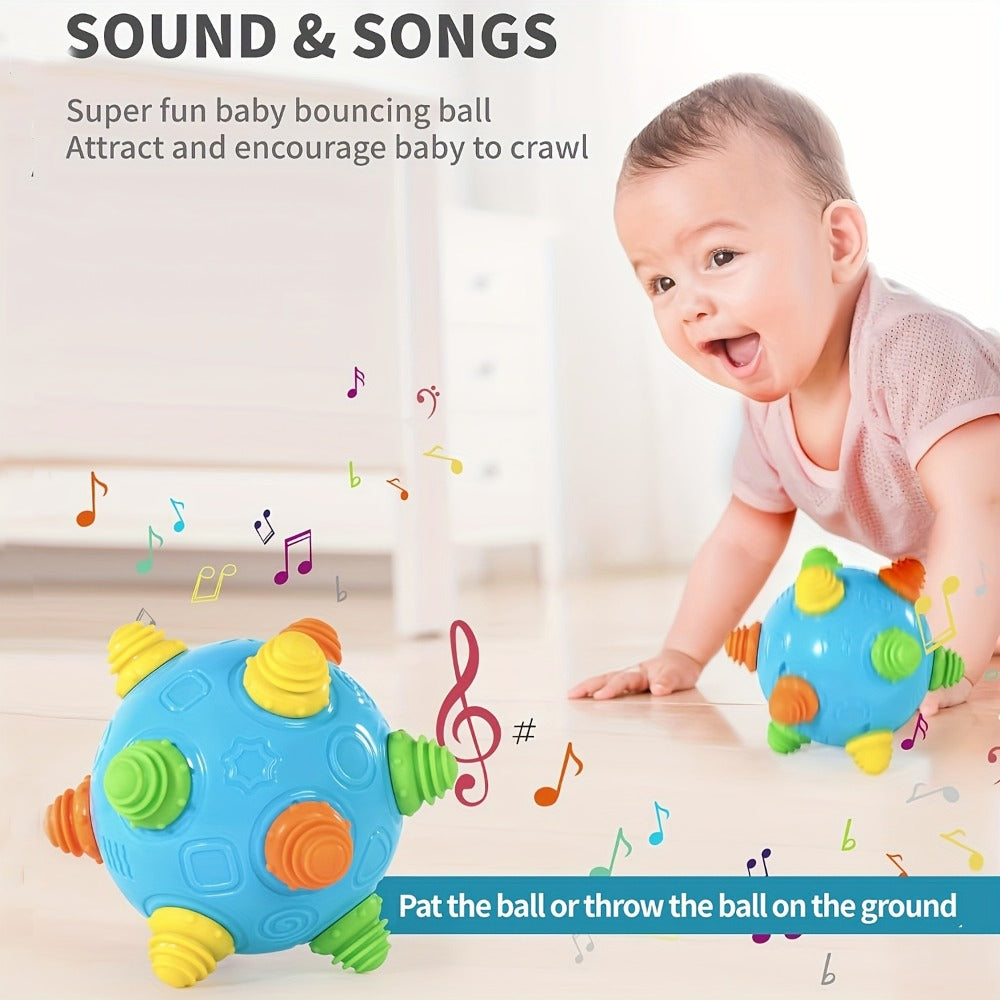 BPA-Free Interactive Electric Rolling Sensory Ball with Lights, Sounds & Melodies, Crawling & Jumping Developmental Toy for Boys & Girls, Easter Baby Gift – Bouncing Music Dancing Ball Baby Toy