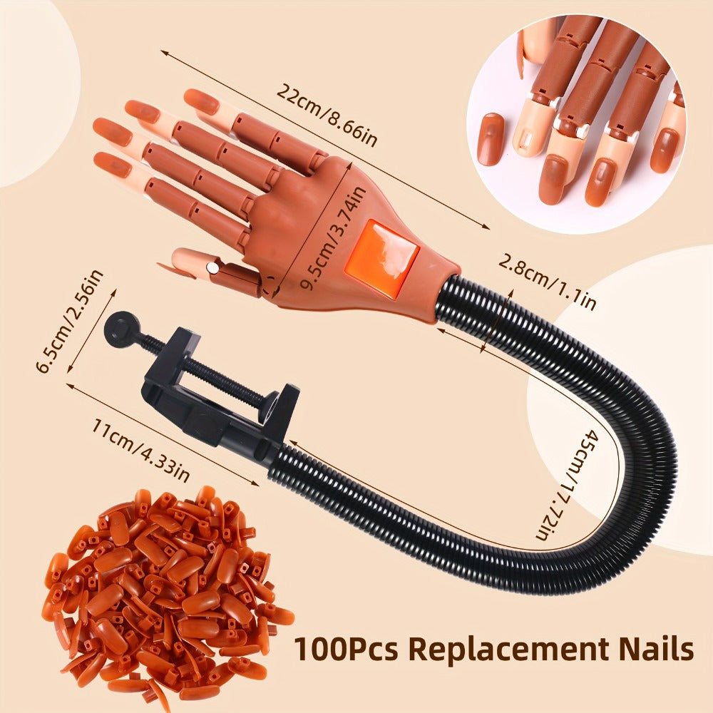 Nail Practice Hand Flexible Fake Hand Model Training Kit for Acrylic Nail Art – Nail Glove Set with Pink Hand Mold for Beginners & Professional Nail Technicians - product image 4