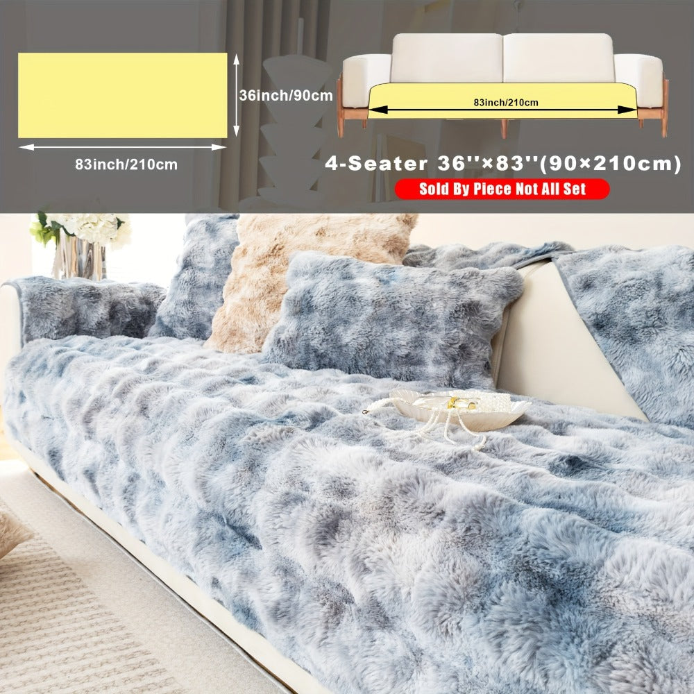 Plush Sofa Cover Faux Lamb Thick Fluffy Couch Slipcover Pet Friendly Machine Washable Gradient Color Polyester Furniture Protector for Armchair Single Double Triple Sofa Living Roo - product image 29