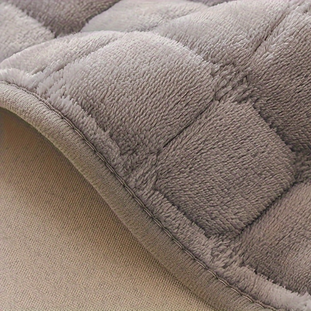 Quilted Flannel Velvet Sofa Cover 2pcs Set | Luxurious Jacquard Couch Cover, Soft Furniture Protector, Pet Friendly Machine Washable, All Season, Living Room Bedroom Office - product image 8