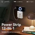 Wall Power Strip 12-in-1 with 6 AC Outlets & 6 USB Ports (2 USB-C) – Compact Space-Saving Plug, 110-130V US Plug for Home & Office – White & Black - product image 14