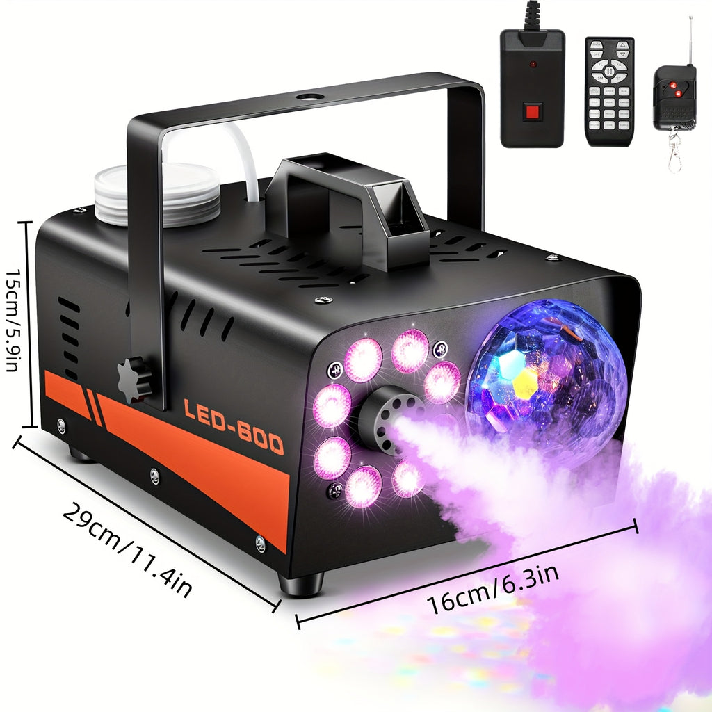 Smoke Machine, Fog Machine with Disco Ball Lights, 600W and 3000CFM with 13 Colorful LED Lights Effect, Wireless Remote Control, Suitable for Parties - product image 4