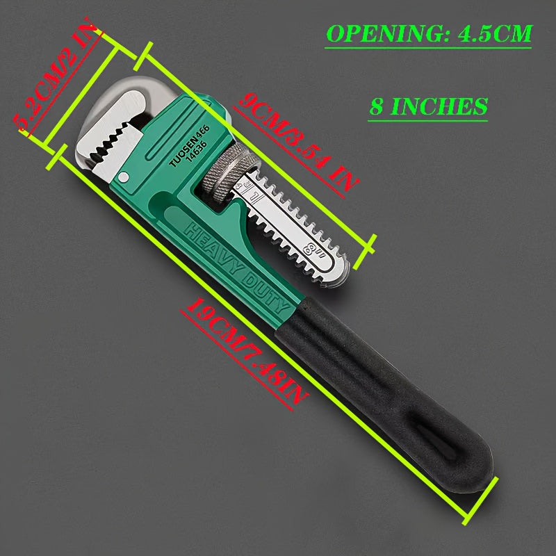 Pipe Wrench Professional Heavy Duty - 8", 12" & 18" CR-V Alloy Steel Plumbing Wrench, Non-Slip Ergonomic Handle, 1500 lbs Torque, Fits 1/2"-4" Pipes, for Plumbing, Automotive & Ind - product image 13