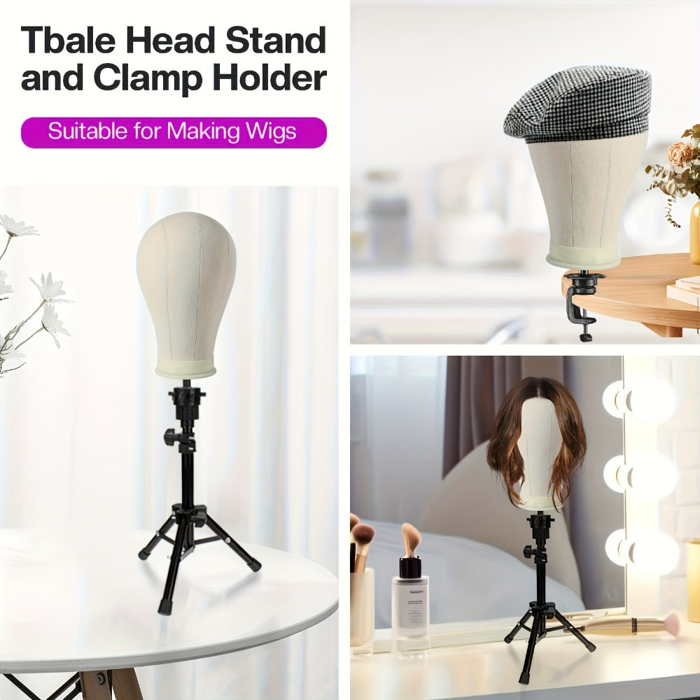 Mannequin Head with Adjustable Wig Stand Set 22 Inch Reinforced Manikin Head for Wig Styling Cosmetology Practice Salon Display Pink Black White Colors - product image 10