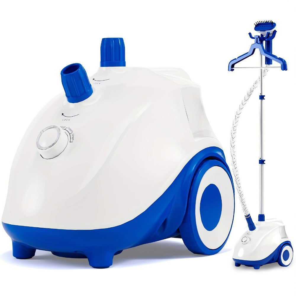 Garment Steamer Hanging Iron Machine 1500W, Vertical Steam Iron with 1.8L Large Water Tank, 60 Min Continuous Steam, 45s Fast Heat-Up, Roll Wheels, Adjustable Handheld Steamer for  - product image