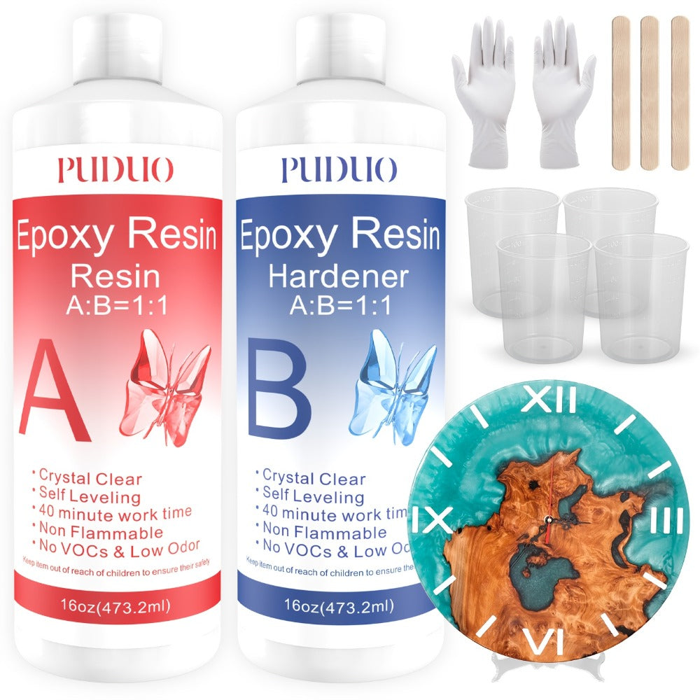Epoxy Resin Kit Ultra Clear Bubble-Free Self-Leveling – 2-Part Casting & Coating Resin for River Tables Countertops Crafts, Yellowing-Resistant Fast Cure Formula - product image 3