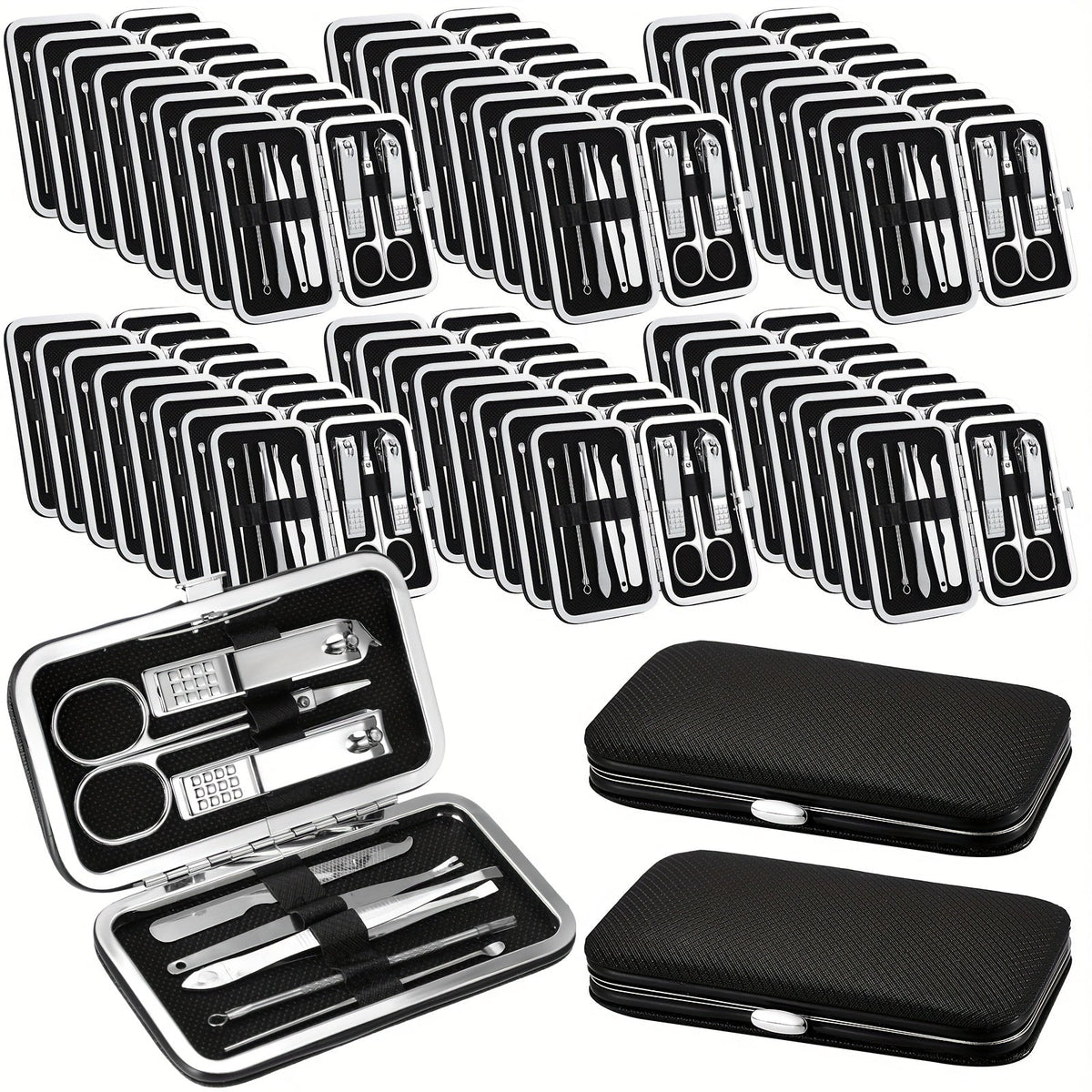 Bulk Nail Clipper Set 50 Pack 8-in-1 Stainless Steel Manicure Pedicure Kit with Portable Travel Case – Professional Grooming Tools Gift Set for Men Women Family Corporate Employees - product image 6