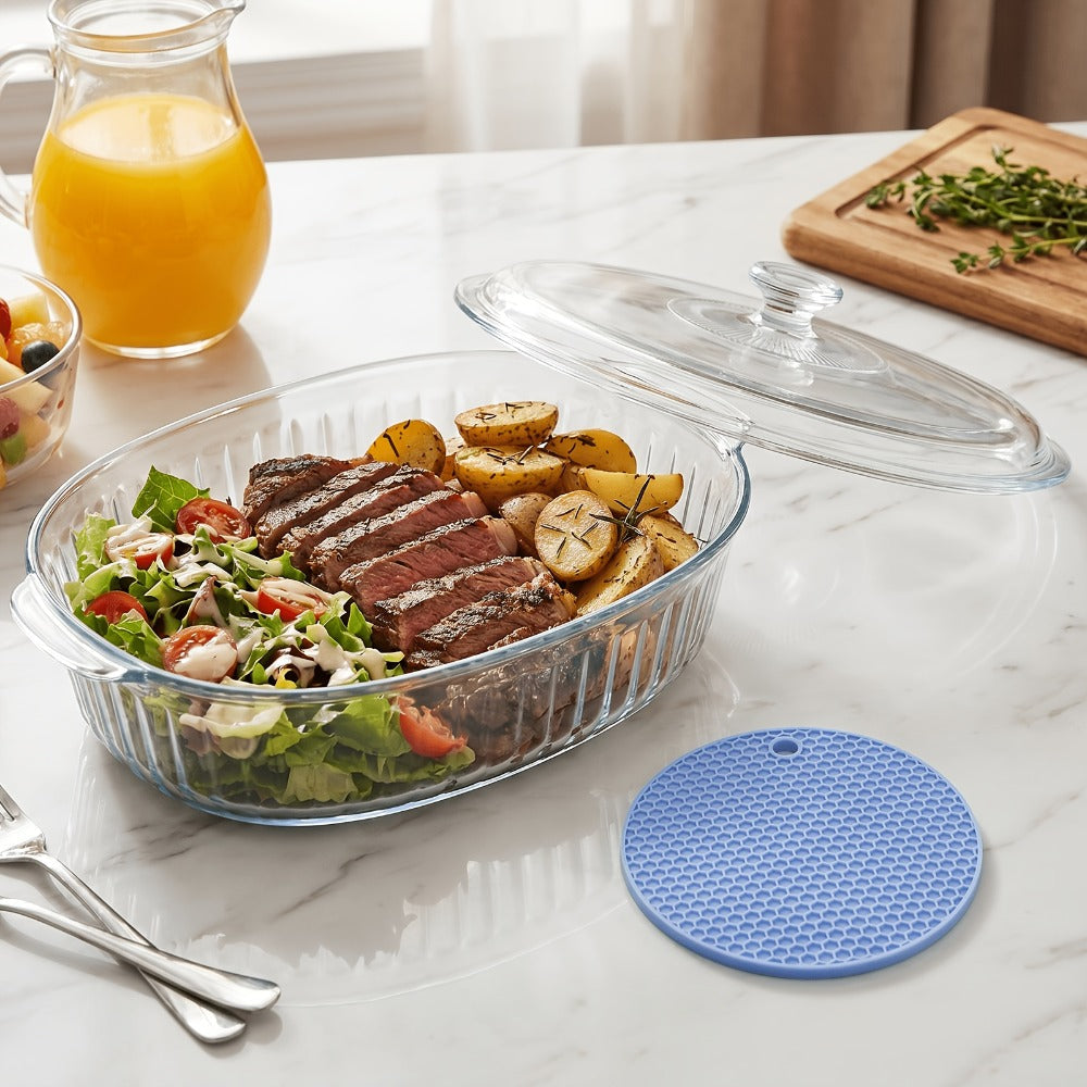 Borosilicate Glass Baking Dish with Lid 96oz – Oval Casserole Pan Microwave Oven Fridge Safe | Multi-Use for Baking, Meal Prep, Grilled Fish, Salad & Food Serving | Kitchen Bakewar - product image 11