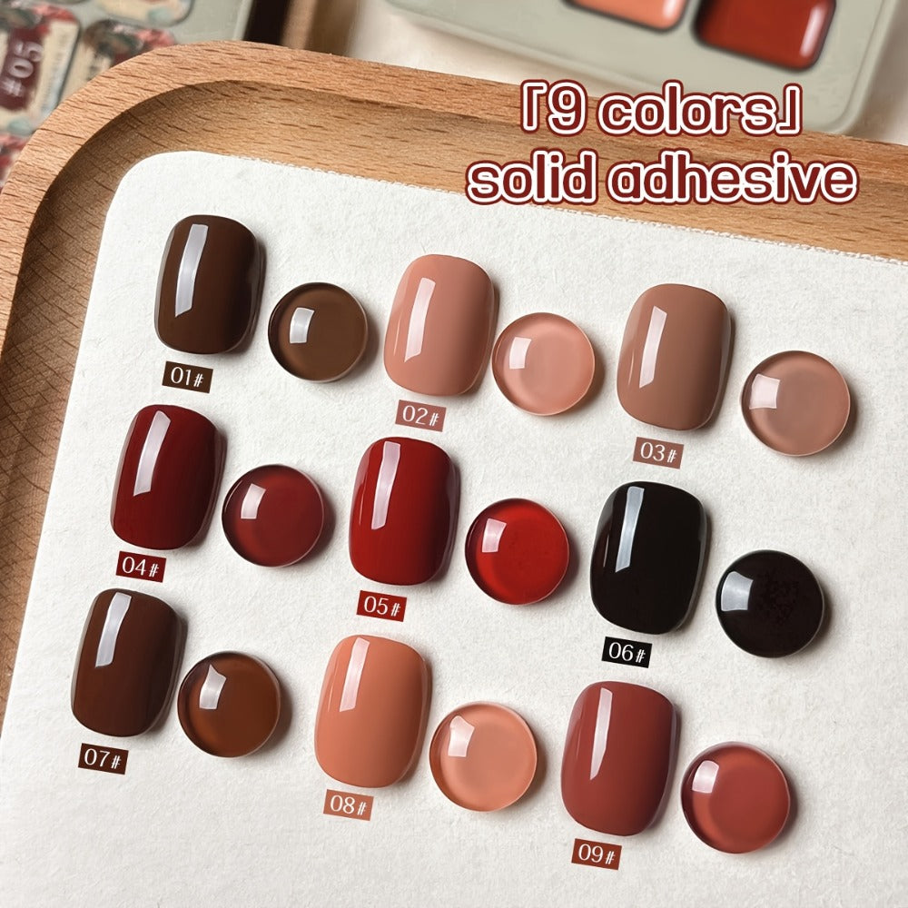 Gel Nail Polish Set 9 Colors Autumn Harvest High Saturation Soak-Off LED — Alcohol-Free Long-Lasting Solid Gel Polish Kit with Light Therapy Pen for Salon & Home Manicure - product image 7