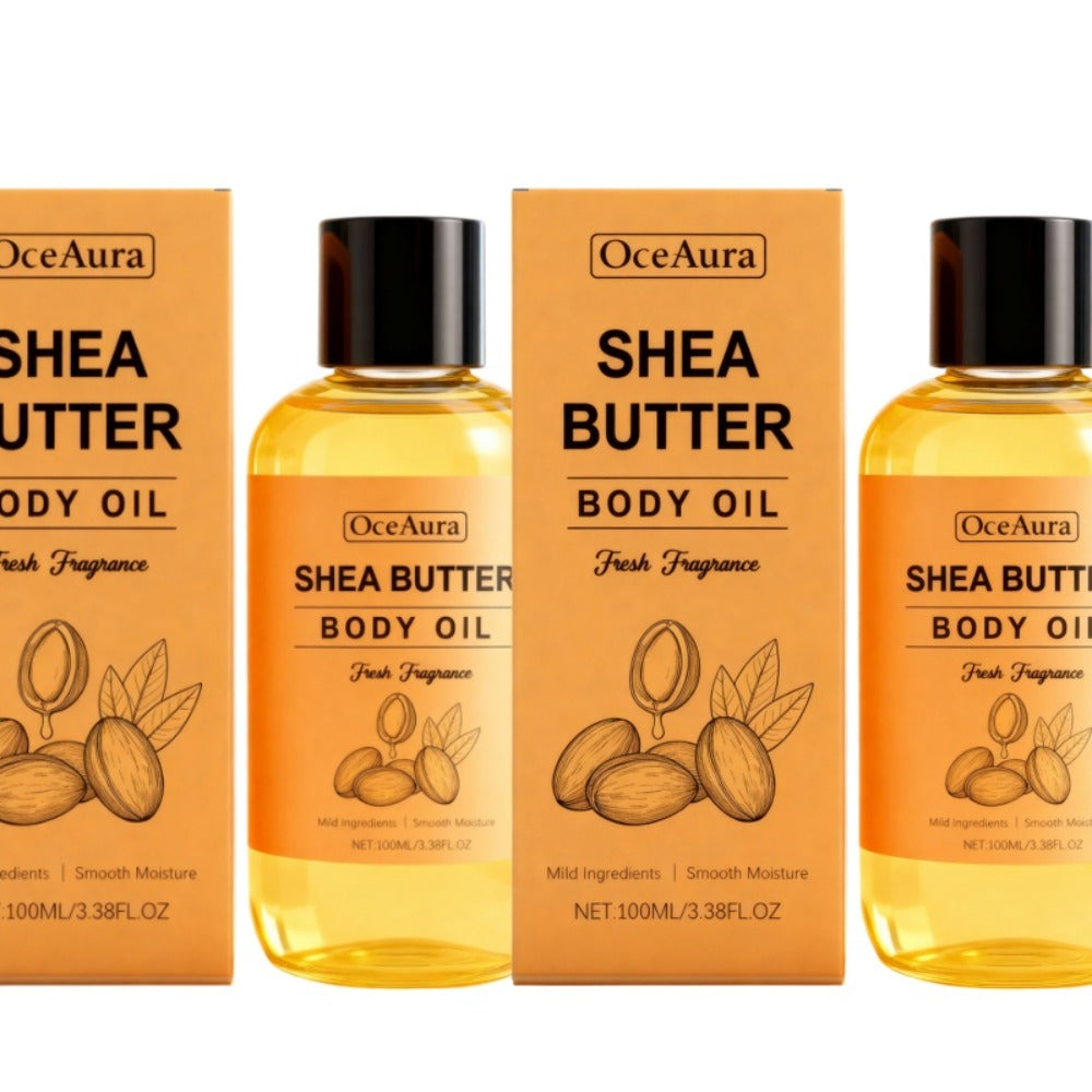Shea Butter Body Oil Moisturizing Non-Greasy Fast Absorbing Lightweight Formula – Gentle Mild Cleansing Soft Smooth Skin All Body Daily Skin Care Value Pack 3.38oz 2pcs - product image 3