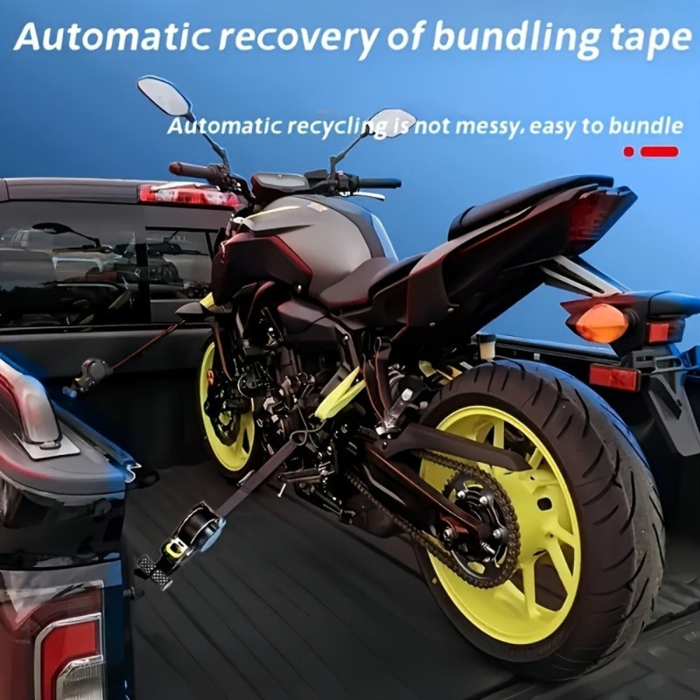 Self-Retracting Tie Down Straps 10 Feet Heavy Duty Ratchet Cargo Straps – Auto Retract for Truck Trailer Motorcycle Moving & Appliances, 1pc or 2pc Pack - product image 6