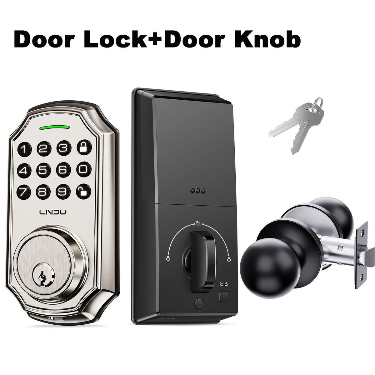 Smart Deadbolt 100-digit Privacy Code Combination, Keyless Entry Door Lock, Auto Locking/unlocking, Available Black and Silvery, Low Battery Alarm, Secure and Reliable, One-touch Locking