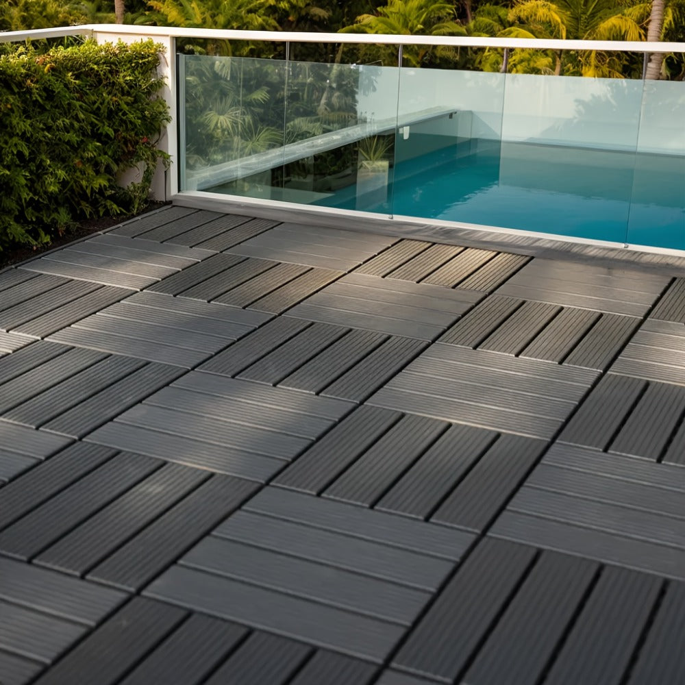 Interlocking Deck Tiles 44pcs 12"x12", Waterproof Outdoor Patio Flooring Tiles, PP Plastic Interlocking Floor Tiles for Balcony Pool Backyard Terrace, Easy Install All-Weather Anti - product image 7