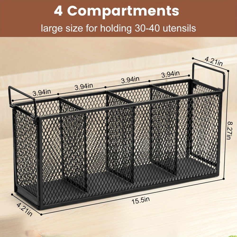 Kitchen Utensil Holder 4-Compartment Diatomaceous Earth Base Organizer - product image 2