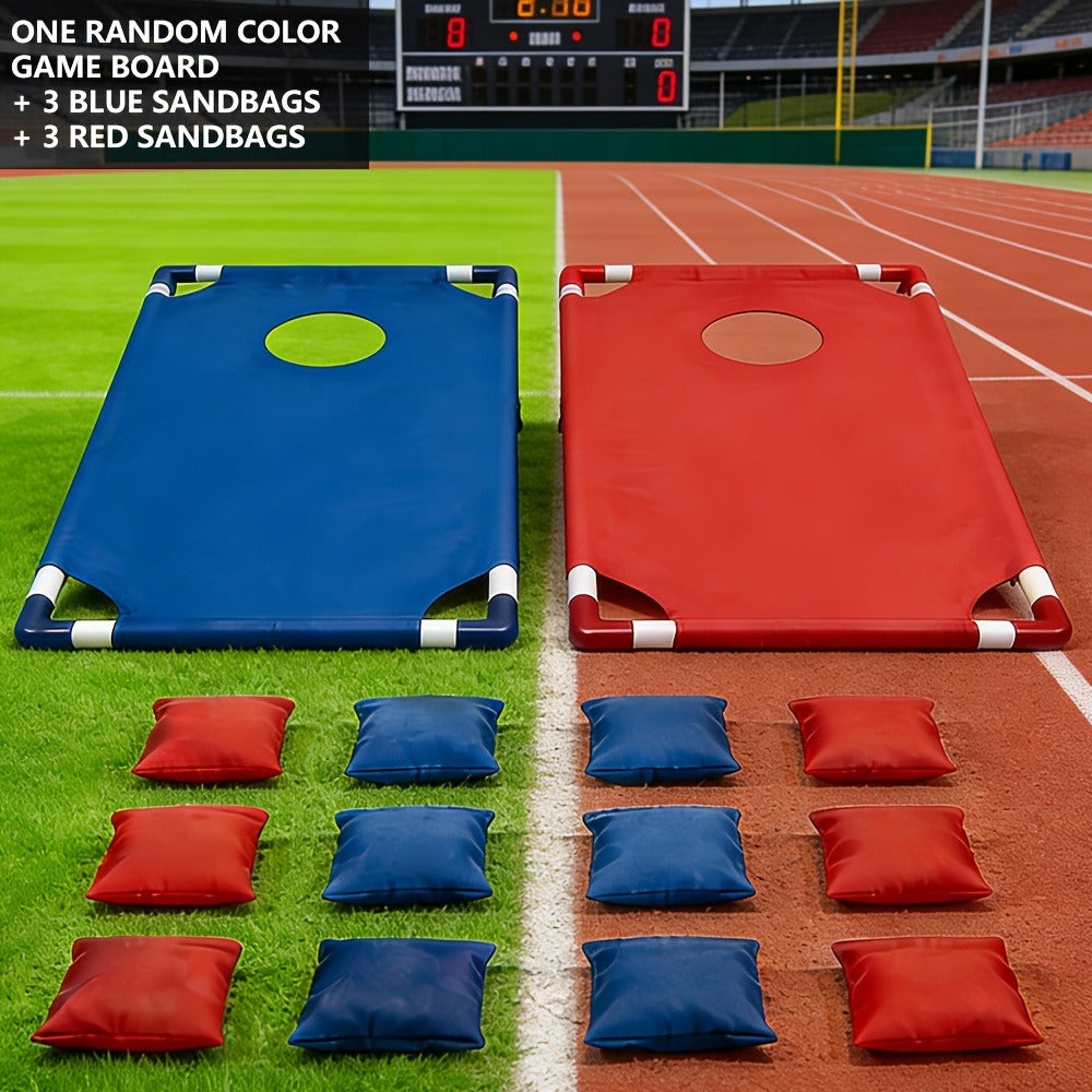 Portable Bean Bag Toss Game Set | 2 Collapsible Boards & 12 Bean Bags, Outdoor Party Backyard Camping Game for Kids & Adults | No Battery Required | Red & Blue - product image 5