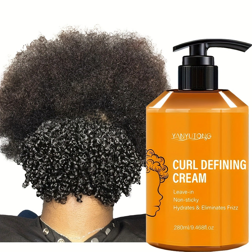 Moroccan Argan Oil Curl Defining Cream 280ml — Moisturizing Frizz Control Curl Definer for Wavy Coily & Permed Hair, Long-Lasting Volume, Glycerin Formula, No Crunch, Women & Men - product image