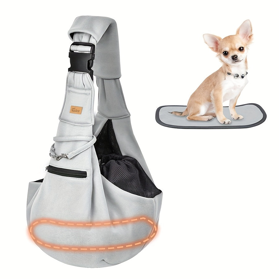 Padded Hard Bottom Pet Sling Shoulder Carrier – Adjustable Soft Dog Cat Puppy Carrying Bag, Comfortable Hands-Free Travel Shoulder Tote with Stable Base for - product image 4