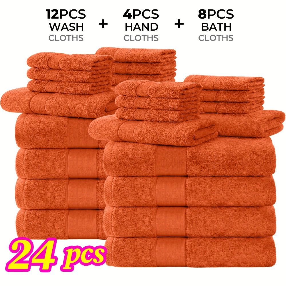 Luxury Towel Set 12 or 24 Piece Hotel Quality Cotton - Highly Absorbent Quick Dry Thick Bath Towels Hand Towels Washcloths | 7 Colors | Hotel Spa Gym Home Bathroom Essentials Gift  - product image 14