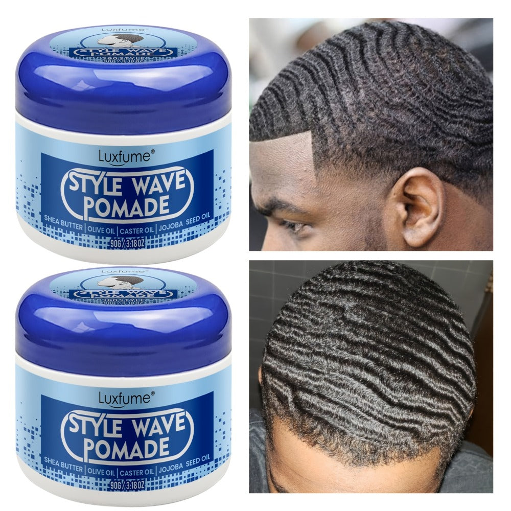 Wave Pomade Strong Hold & Edge Control 3.18oz 2-Pack - Luxfume Non-Greasy Hair Styling Cream with Natural Botanical Extracts, 360 Waves, Easy Wash Out, All Hair Types - product image 3