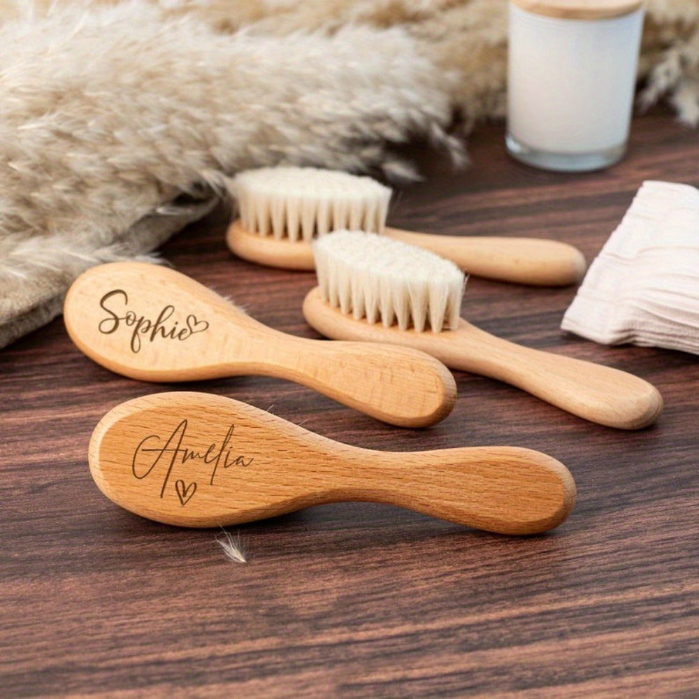 Custom Engraved Baby Brush Personalized Newborn Soft Hair Brush with Name – Unique Keepsake Gift for Baby Shower, Mother's Day, Teacher's Day, Back to School & Daily Bath Hair Care - product image 3