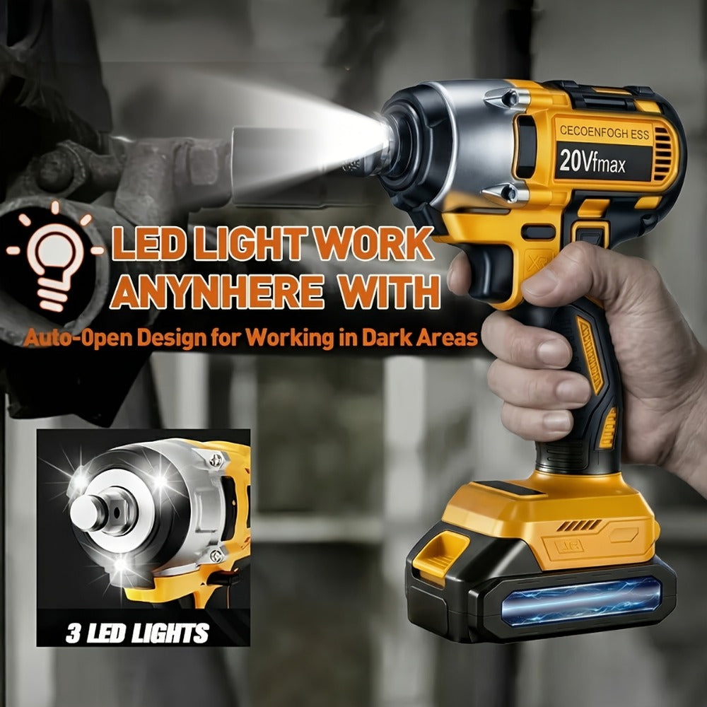 Cordless Impact Wrench 1/2 Inch Brushless – 450N.m 259Ft-lbs High Torque Impact Gun, 3300RPM Variable Speed, 12 Sockets, Fast Charger & Dual Battery Options for Auto Repair & Home  - product image 10
