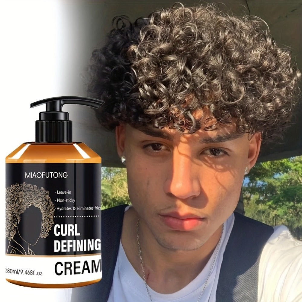 Men's Curl Defining Cream Leave-In Styler with Moroccan Argan Oil Coconut Oil & Shea Butter — Frizz-Free Bouncy Waves Long-Lasting Hold for Curly Wavy Coily Hair 280ml - product image 10